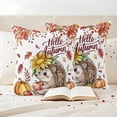 thumbnail image 3 of Fall Hedgehog Outdoor Waterproof Pillow Covers, Thanksgiving Pumpkin Sunflower Eucalyptus Decorative Square Throw Pillowcase Sofa Cushion Sham for Patio/Couch/Chair, 26"x26" 2 Pack, 3 of 8