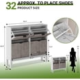 thumbnail image 2 of GarveeHome Shoe Storage Cabinet with 4 Flip Drawers, Farmhouse Fluted Shoe Organizer, Slim Narrow Shoe Rack with Metal Legs, Freestanding Hidden Shoe Cabinet for Entryway, Hallway, Foyer, Grey, 2 of 8