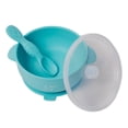 thumbnail image 2 of Plato Hondo con Tapa y cuchara Papubaby con base de succión Azul, 2 of 2