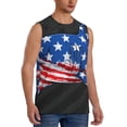 thumbnail image 2 of Pofeuu Shark With USA Flag Print Men's Muscle T-Shirt, Sleeveless, Muscle Tank, Classic Muscle Tee Top For Men Casual Sleeveless Muscle T-Shirt Trendy Clothes-Medium, 2 of 7
