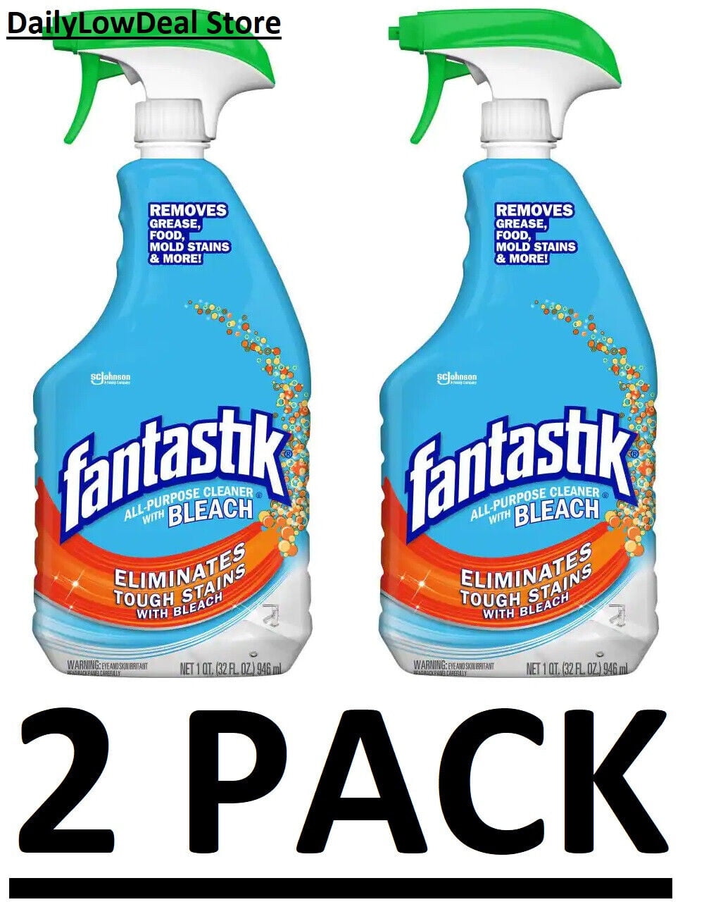 2 PACK Fantastik AllPurpose Cleaner with Bleach 32 fl. oz (Total 64