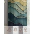 thumbnail image 6 of Abstract Vintage Mountain Sheer Curtains 45 Inches Long 2 Panels Green Navy Texture Nature Light Filtering Semi Sheer Window Curtains Drapes for Bedroom Living Room 52"x45", 6 of 7