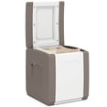 thumbnail image 1 of Gymax Deck Box Patio Container w/ Lockable Lid Weatherproof Plastic Storage Bin Brown & White, 1 of 9