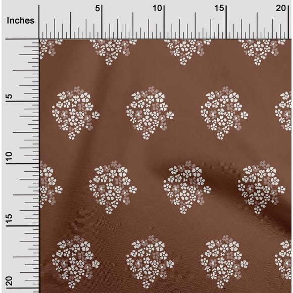 oneOone Tissu Viscose Chiffon Imprimé Artistique Fleur Tissu BTY 42 Pouces de Large