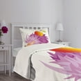 thumbnail image 3 of Ambesonne Hedgehog Quilted Bedspread Set 2 Pcs, Abstract Animal Apple, Twin Size, Violet Orange Green, 3 of 5