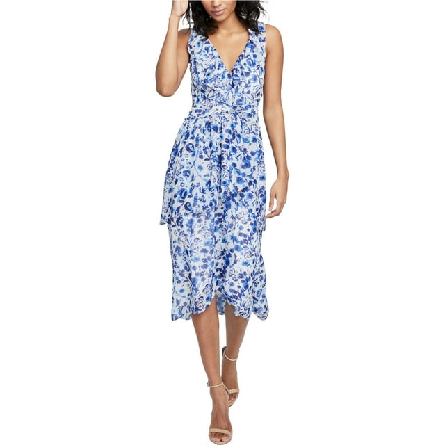 Rachel Roy Robe Florale Ligne A pour Femmes, Bleu, 8