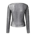 thumbnail image 5 of Lace Undershirt For Women Fashionable Bead Round Neck Long Sleeved Womens Shirts Tank,Black,S, 5 of 5