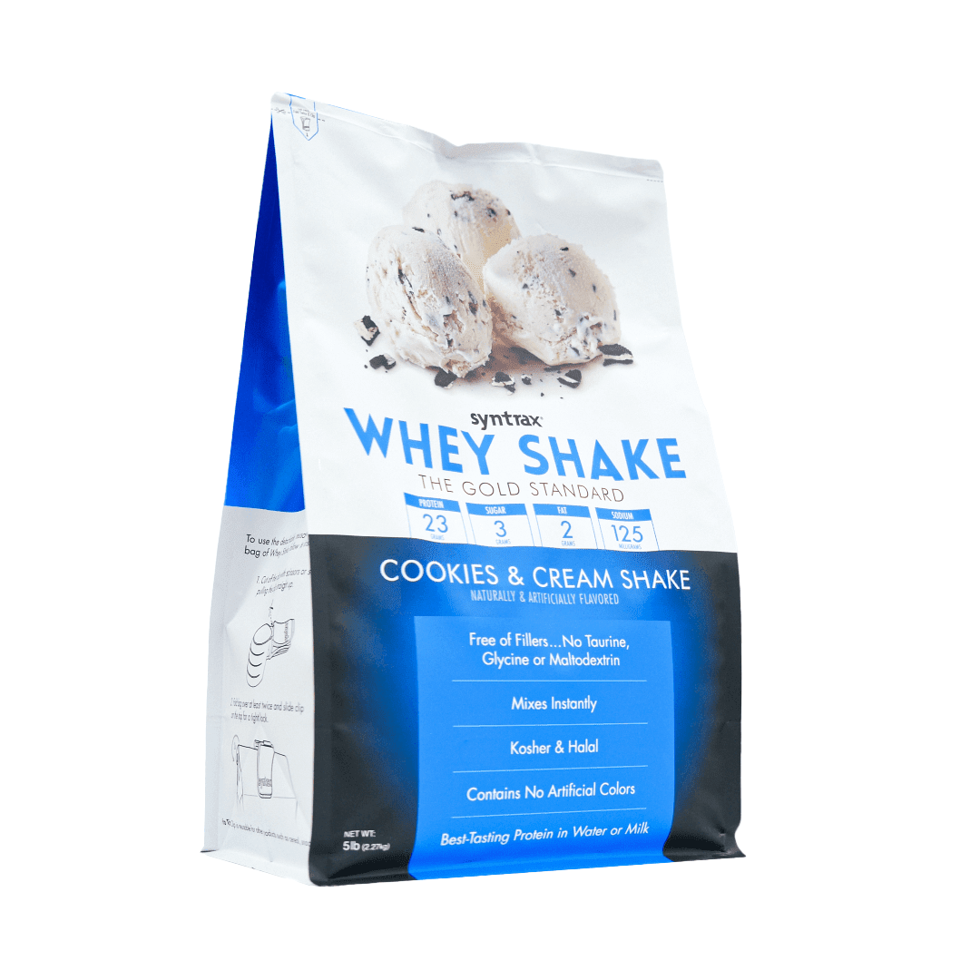 Syntrax Whey Shake, Cookies & Cream Shake, 5 lbs. Cold Filtered & Undenatured Whey Protein Blend, with Real Cookie Pieces