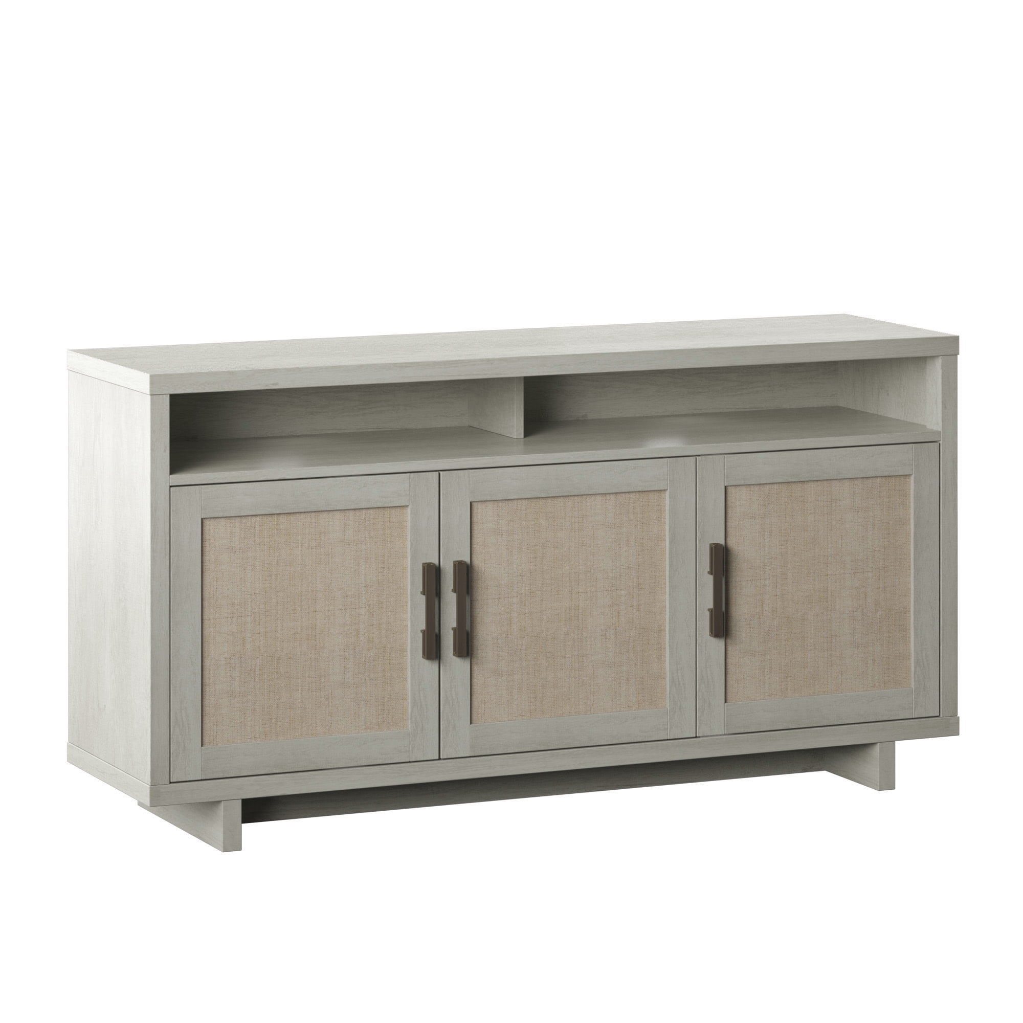 Twin Star Home TV Stand with Fabric Doors for TVs up to 60