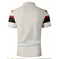 thumbnail image 4 of Fnnxeal Mens Polo Shirts Casual Button Striped Collared Short Sleeve Summer Polo Red Shirts for Men Size XL, 4 of 7