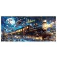 thumbnail image 5 of Large Christmas Garage Door Cover 16x7 ft, Polar Express Snowman Garage Door Banner Decor, Vintage Believe Train Backdrop for Outdoor Indoor Xmas Eve Wall Decor, 5 of 5