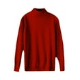 thumbnail image 4 of Mock Neck Tops for Women Long Sleeve Dressy Casual Lightweight Basic Knitted Pullover Sweater Red S, 4 of 6