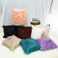 thumbnail image 3 of Luxury Faux Fur Throw Pillow Case Super Soft Plush Cushion Cover Deluxe Home Sofa Bed Car Party Decorative 18 x 18 Inch Beige, 3 of 5