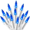 thumbnail image 1 of Luces navideñas Joiedomi, 100 bombillas azules, cadena de 6,5 m, 1 of 9