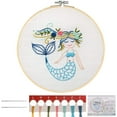 thumbnail image 1 of Kit de Démarrage Broderie pour Enfants, Kit de Broderie Point de Croix Fait Main Mermaid DIY, 1 of 5