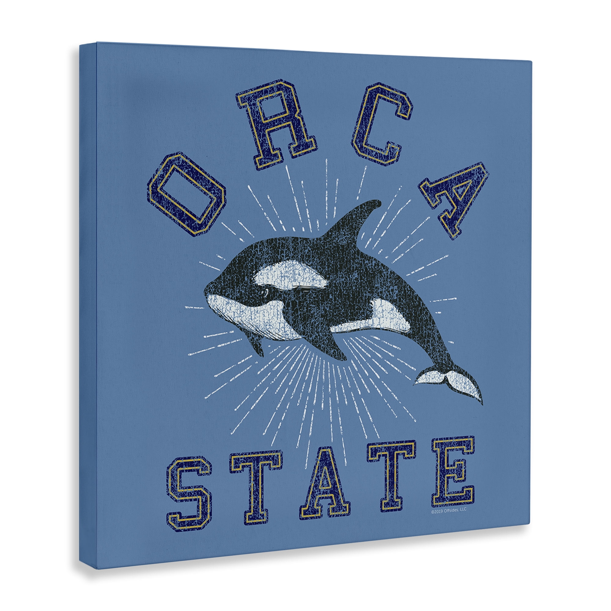 Stupell Industries Vintage Orca State Animals Painting Wrapped Canvas Art Print Wall Art, 24 x 24