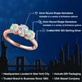 thumbnail image 2 of Gem Stone King 18K Rose Gold Plated Silver Lab Grown Diamond and Simulated White Opal Engagement Ring for Women | 1.74 Cttw | Round 6MM | Gemstone April Birthstone | Size 9, 2 of 6