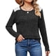 thumbnail image 2 of Camisas de Larga y Cuello Redondo para Mujer, Corte Holgado, Estilo Túnica Informal Elegante, Suéter, Ropa de Otoño e Invierno Negro S, 2 of 10