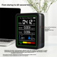 thumbnail image 2 of Monitor de Formaldehído, Detector de Dióxido de Carbono, Detector de TVOC, Temperatura y Humedad, Monitor de Calidad del Aire CO2, Color Negro., 2 of 5