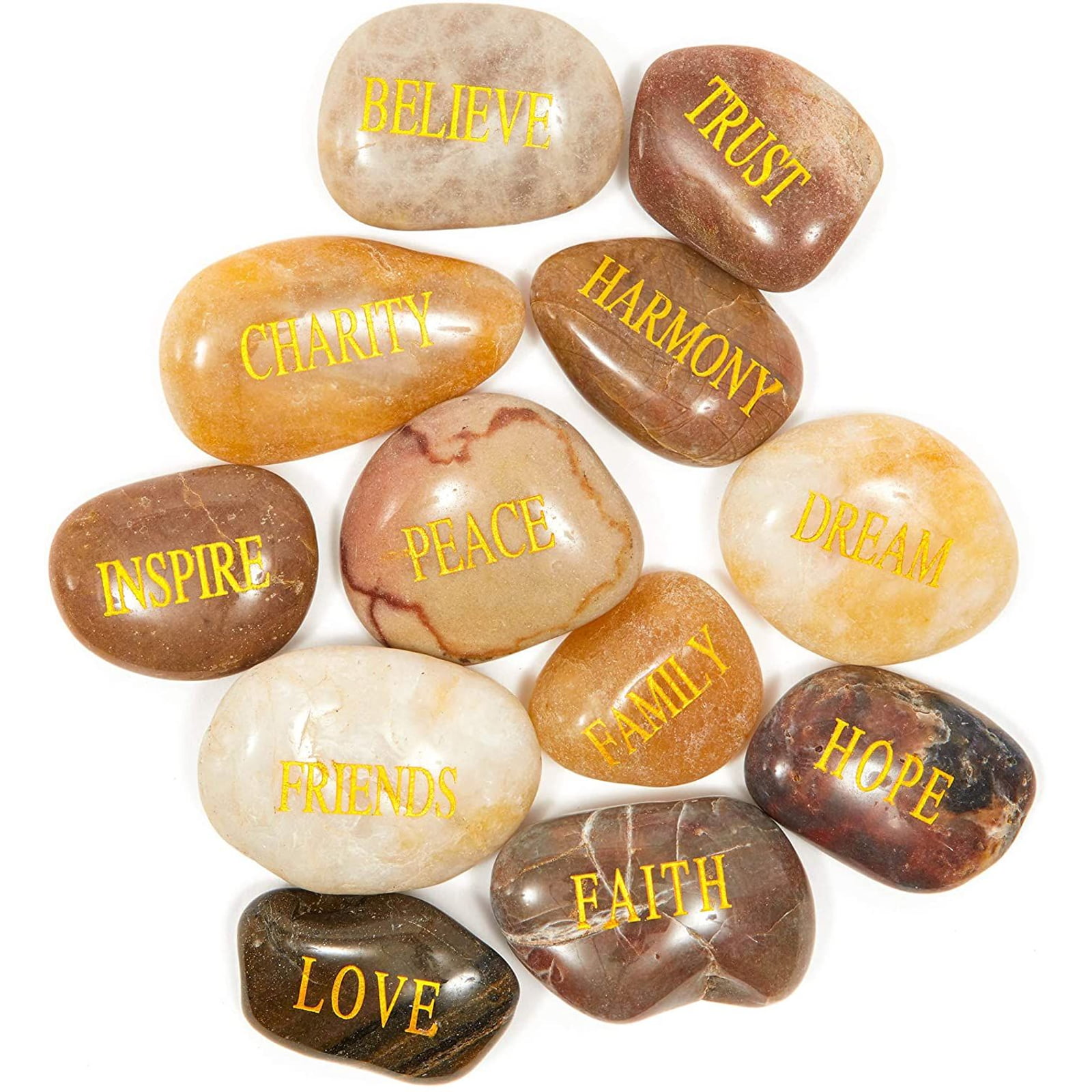 Engraved Stones with Inspirational Words River Rocks 