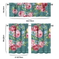 thumbnail image 6 of 36 Inch 3 Pieces Set Kitchen Window Curtains with Rod Pocket over Sink Pioneer Colorful Floral Small Window Cafe Curtains for Home Decor Rod Pocket Tier Drapes, 6 of 6