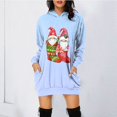 thumbnail image 2 of Cathalem Mode Femmes Chandails à Capuchon & Chandails en Molleton Grande Taille Confortables Manches Longues Chemises Décontractées Mode Automne Hiver Basique Col Rond Chandail-Over Hauts Adolescents, Bleu Ciel G, 2 of 4