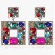 thumbnail image 1 of Rhinestone Sparkle Square Dangle Earrings For Women Crystal Geometric Drop Trendy Statement Earrings------Product code 76318, 1 of 5
