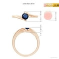 thumbnail image 5 of ANGARA Natural Bar-Set Solitaire Round Sapphire Bypass Ring in 14K Rose Gold for Women (Size-5mm) | September Birthstone, Birthday, Anniversary, Jewelry Gift for Women | Natural Blue Sapphire Ring, 5 of 10