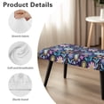 thumbnail image 6 of FKELYI Purple Hippie Flower Print Dining Bench Cover Anti-Dust Bench Slipcover Stretch Fabric Furniture Seat Cushion Protector Cover for Living Room Bedroom, 6 of 7