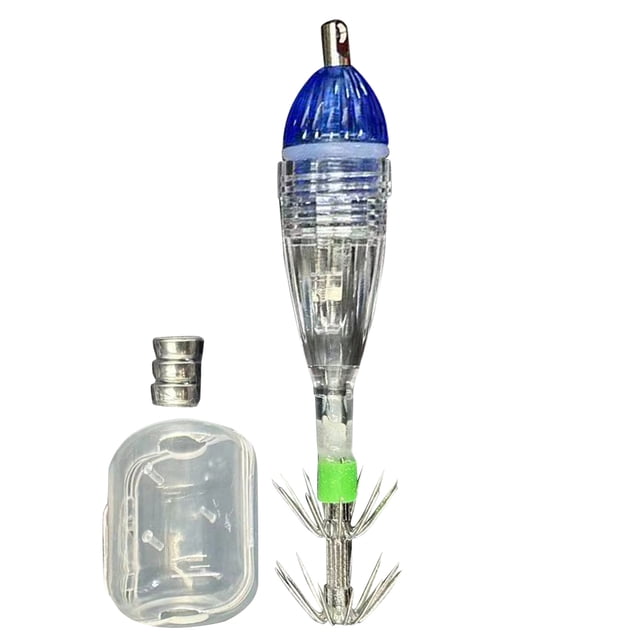 Señuelo con luz LED para pesca con gancho para paraguas lámpara intermitente para pescar color azul