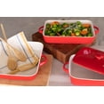 thumbnail image 5 of 10 Strawberry Street Sienna Square 10" and 8" Stoneware Bakeware Set of 2, Red, 5 of 7