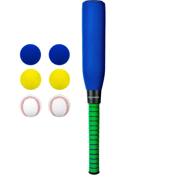 CELEMOON 22 Inch Kids Foam Soft Baseball Bat Toys with 6 Balls for Kids Toddlers Youths Outdoor Indoor Sport T Ball Game Playing, Blue