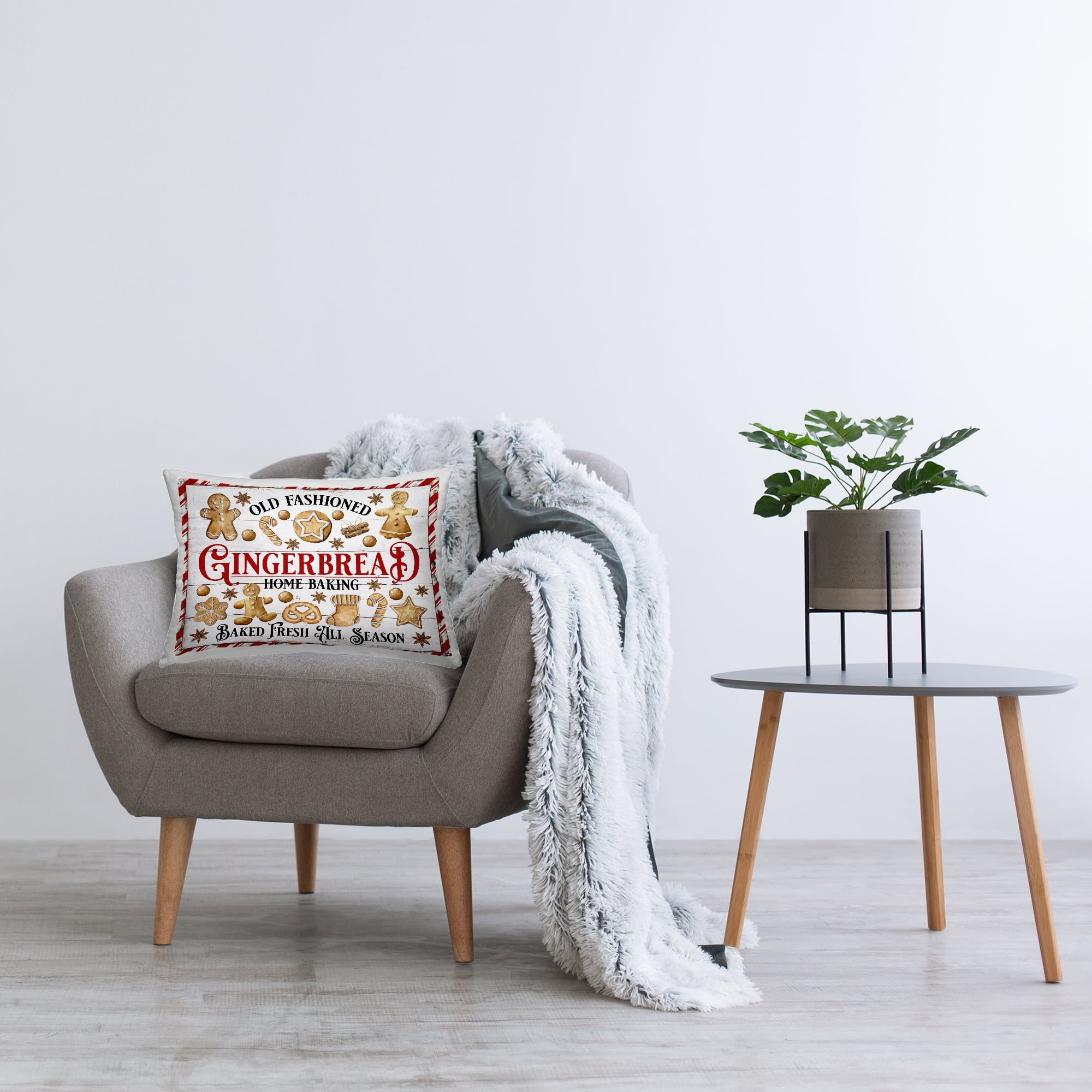 Stupell Industries Old Fashioned Gingerbread Decorative Printed Throw Pillow, 14 x 20