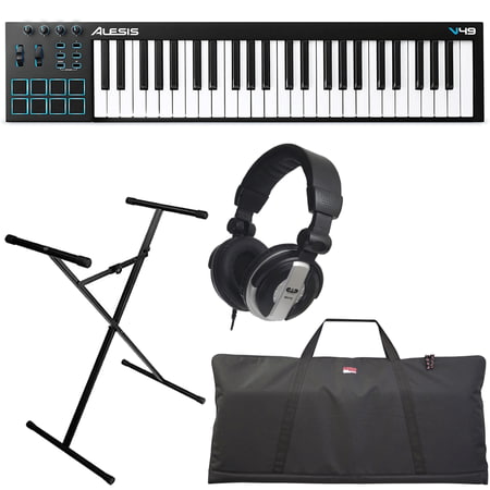 Alesis V49 49-Key USB MIDI Keyboard & Drum Pad Controller (Best 49 Key Midi Keyboard)