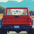 thumbnail image 4 of SEANATIVE Pickup Truck Rear Window Decal Perforated Vinyl See Through Graphic Sticker UV Protection Waterproof Easy Installation Universal Fit Automotive Decals, Boho Floral Dragonfly Blue, 4 of 7