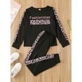 thumbnail image 2 of Patchwork Noir pour Filles, Col Rond, Manches Longues et Pantalon, Vêtements de Détente, 2 of 6