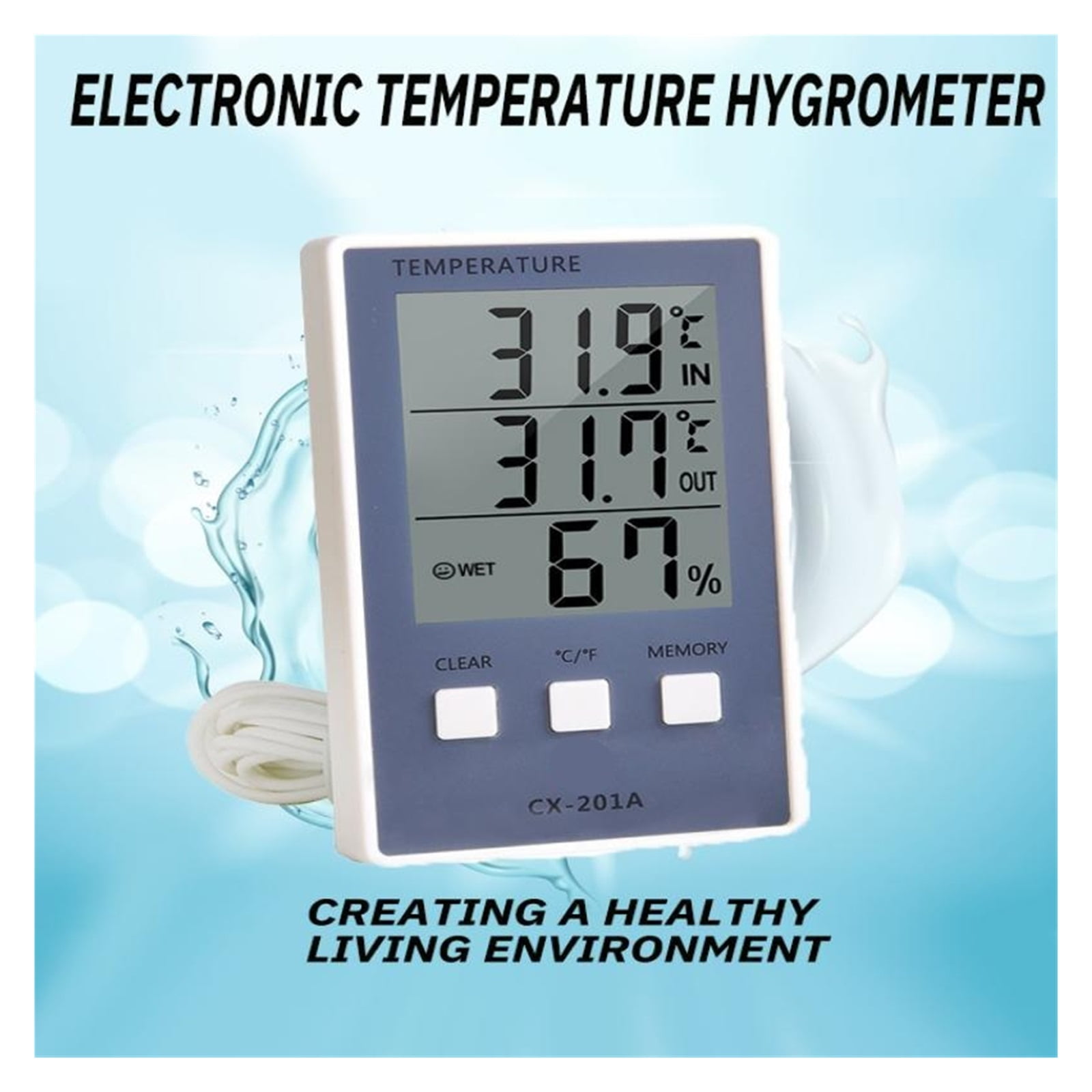 LCD Digital Thermometer Hygrometer Temperature Meter Sensor Humidity Meter Gauge Instruments