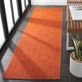 thumbnail image 3 of SAFAVIEH Beach House Lauressa Solid Indoor/Outdoor Runner Rug, Orange, 2'2" x 6', 3 of 16