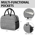thumbnail image 6 of Black and White Checkered Pattern Insulated Leakproof Lunch Box for Work, Lunch Bag for Women Men, Loncheras Para Mujer for Beach Travel Picnic Camping, 6 of 6