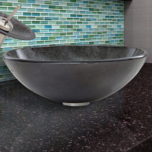 Vigo Gray Onyx Glass Vessel Bathroom Sink - Walmart.com