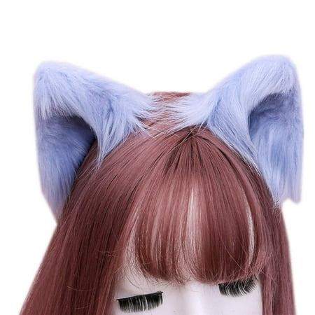 Anime Cosplay Faux Fur Animal Cat Ears Hair Clip Hairpin Fluffy