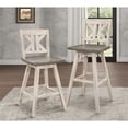 thumbnail image 3 of Lexicon Amsonia K-back Bar Height Dining Swivel Chair in White (Set of 2), 3 of 5