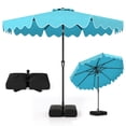 thumbnail image 1 of Costway Parasol de Patio 9 Pi avec Sacs de Sable à Base Lestée, Inclinaison à Bouton-Poussoir, Manivelle, Nervures Robustes, Turquoise, 1 of 10
