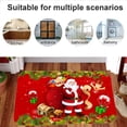 thumbnail image 4 of Alfombra de baño con renos para Navidad, elegante alfombra de bienvenida decorativa con temática navideña, suave y acogedora, antideslizante y muy absorbente, alfombra de baño de espuma viscoelástica, 4 of 5