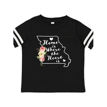 

Inktastic Missouri Home is Where the Heart is with Watercolor Floral Gift Toddler Boy or Toddler Girl T-Shirt