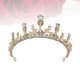thumbnail image 2 of FELTECHELECTR Tiara dorada con corona de perlas y diamantes de imitación para novia, tocado de fiesta para boda, cumpleaños y banquete., 2 of 6