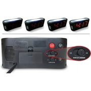 Travelwey Digital Alarm Clock - Outlet Powered, No Frills Simple Operation, Large Night Light, Alarm, Snooze, Full Range Brightness Dimmer, Big Red LED Digit Display, Black