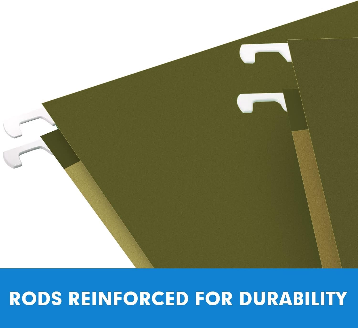 Hanging File Folders, 60 Pack Reinforced Hanging Folders Letter Size, Designed for Bulky Files, Filing Cabinet, Adjustable Tabs, Green
