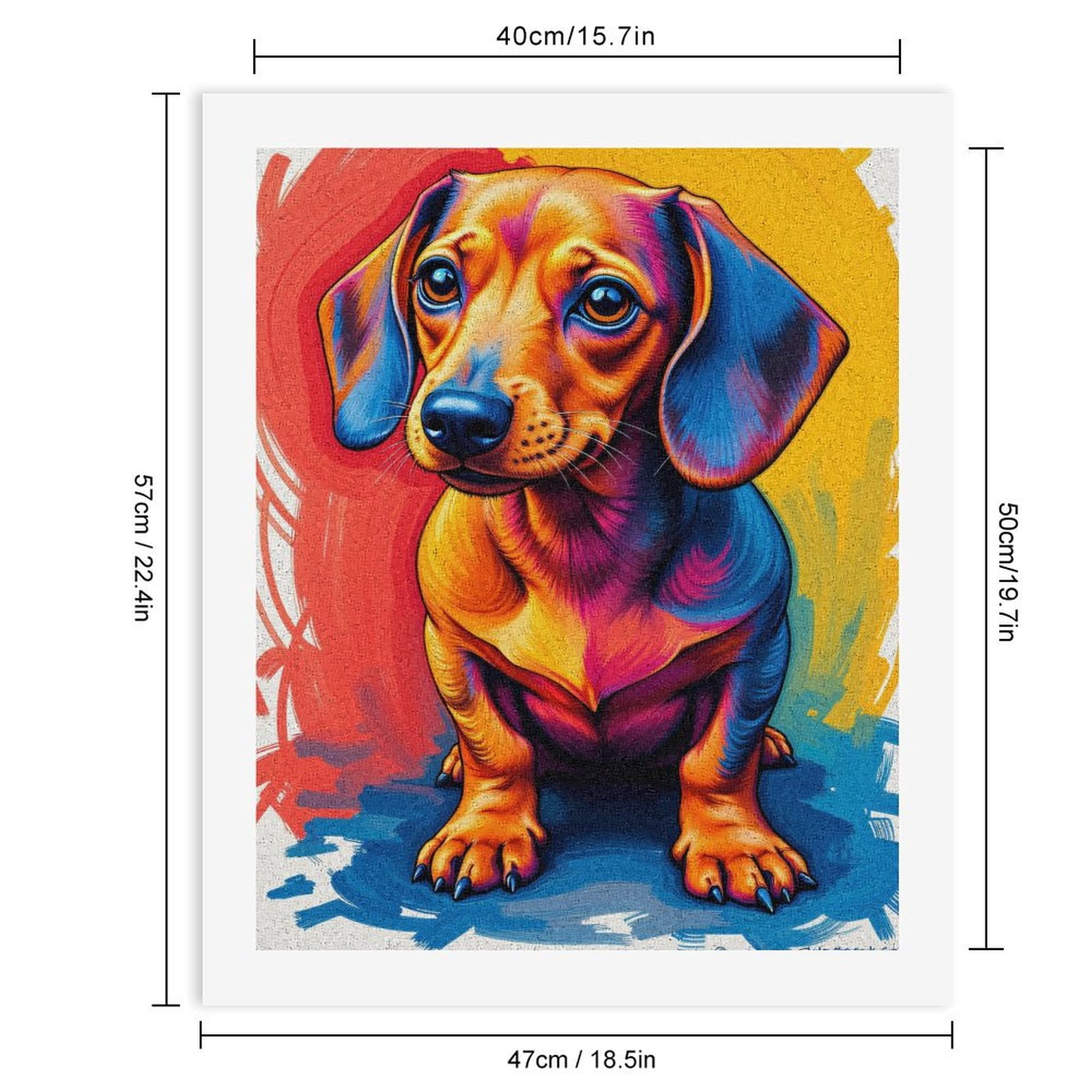 Paint by Numbers Kit for Adults, Colorful Dachshund Art Illustration Paint by Numbers, Easy Paint by Numbers Kit for Adults Beginner, DIY Adult Paint by Number Kits on Canvas, Home Decor