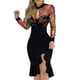 thumbnail image 1 of Vestido de Manga Larga de Encaje Adelgazante Con Estampado Floral Y Dobladillo Con Volantes Para Mujer Odeerbi ODB115988, 1 of 9
